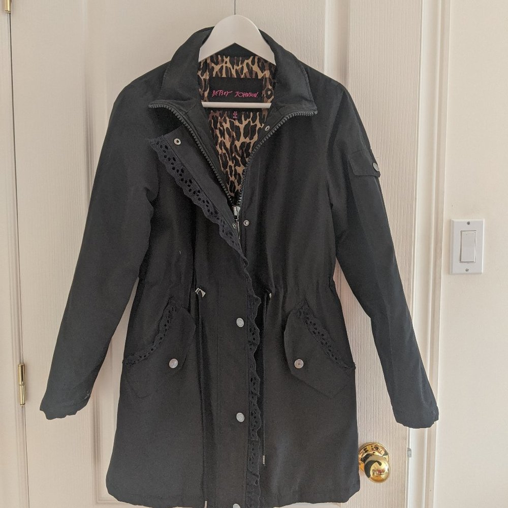 XS Betsey Johnson Black Fall/Spring coat